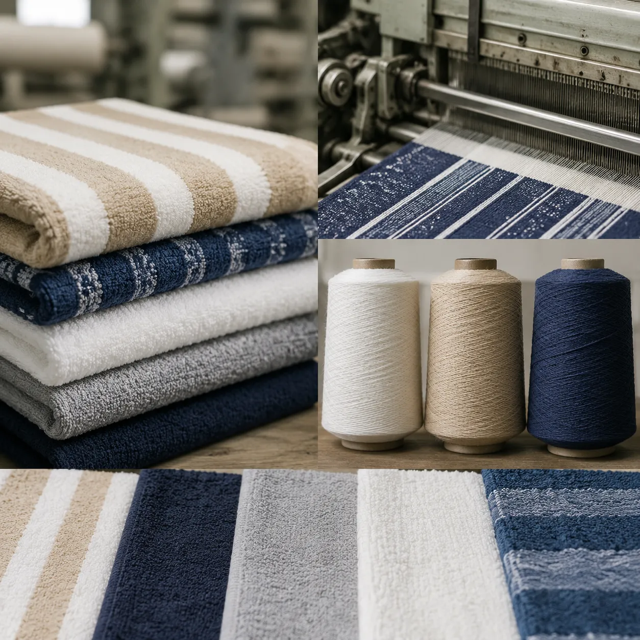 Custom beach towel gsm and yarn spec guide showing cotton loops, yarn count, and resort towel weight