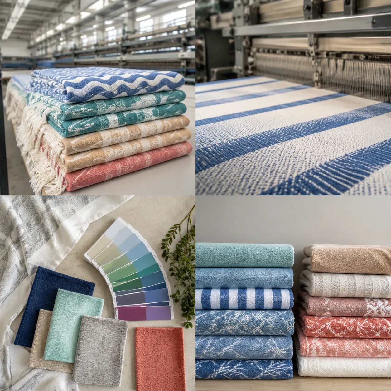 Custom beach towel MOQ negotiation guide showing bulk beach towel production and color planning