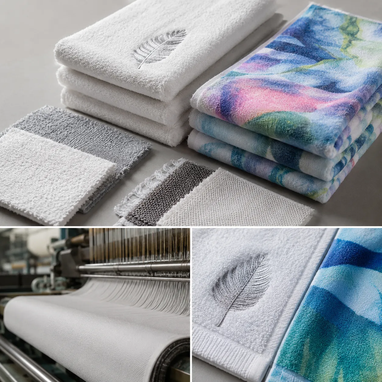 Embroidery vs sublimation towels gsm comparison on factory samples and decoration tests