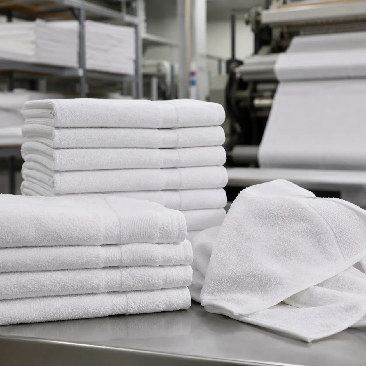 hospital towel bulk pricing plan showing white cotton towels packed for healthcare laundry supply