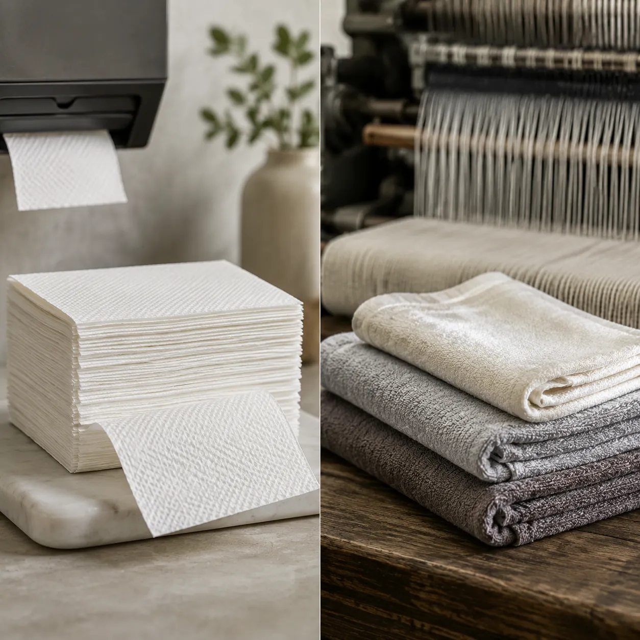 Custom paper hand towels and reusable cotton guest towels compared for branded hospitality sourcing
