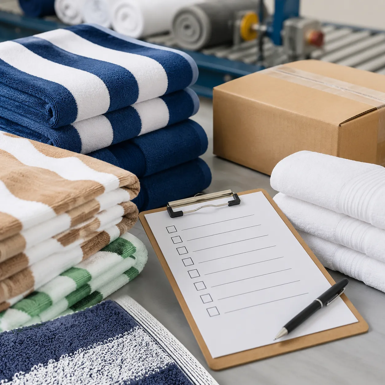 Resort pool towel export carton checklist for bulk OEM towel packing and freight control