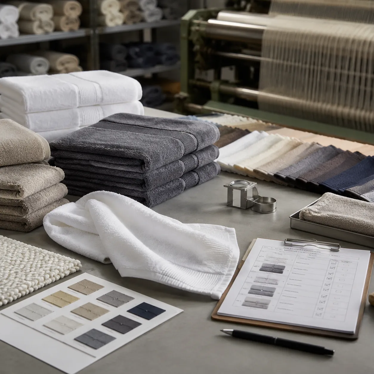 Spa treatment towel sample approval workflow for treatment room towels with swatches and QC checks