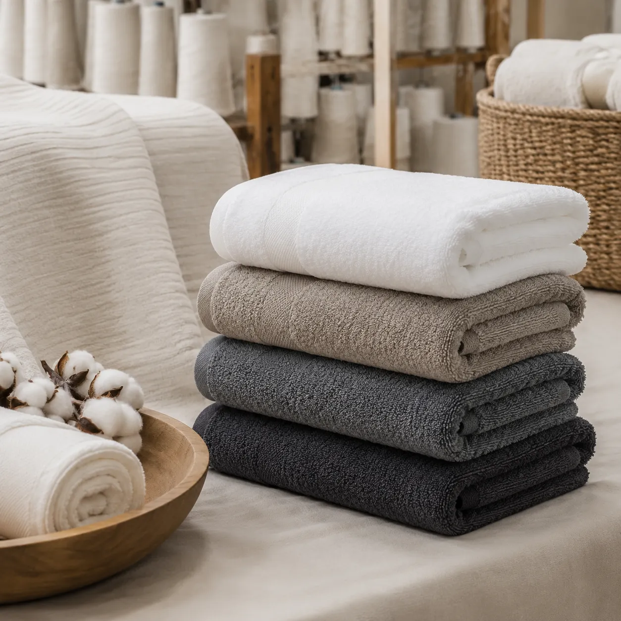 Spa treatment towel moq negotiation guide showing folded treatment towels for spa sourcing teams