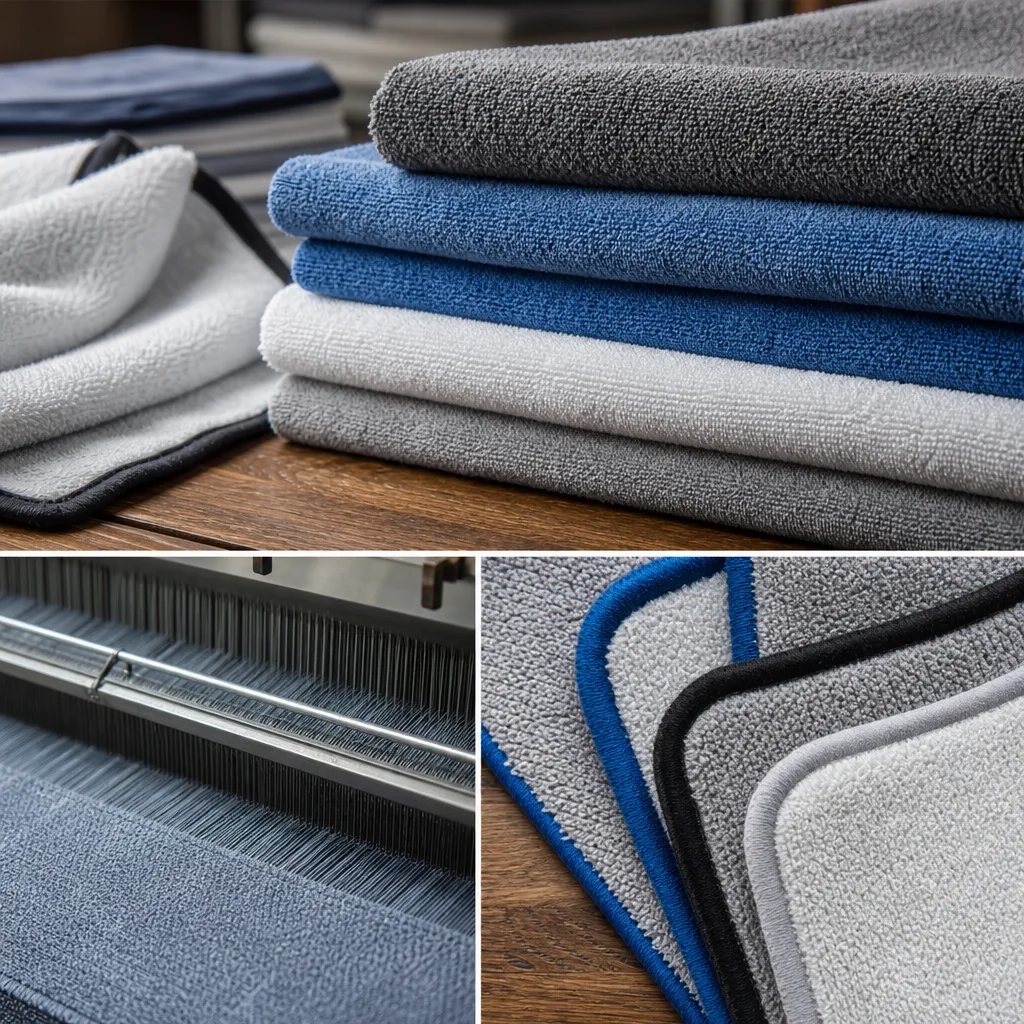 Microfiber drying towels with twisted loop pile and edge options for car wash OEM sourcing