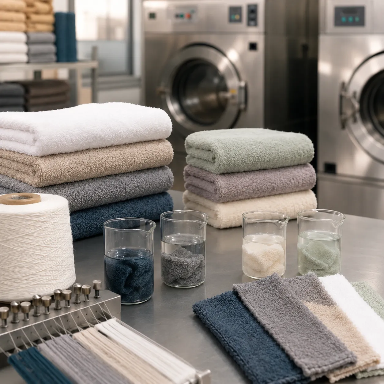 Factory wash lab checking low moq towels wash test standard for shrinkage and colorfastness
